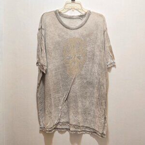 Lucky Brand Venice Burnout Skull Blackjack Poker Solitaire Card Game T-Shirt XXL